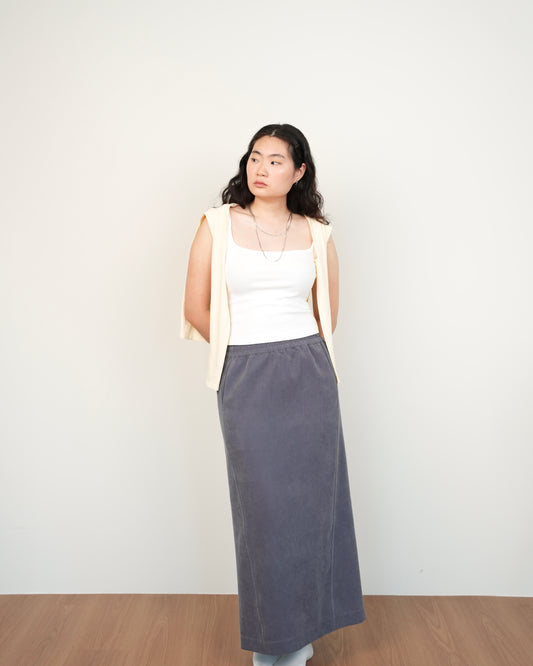 Angled Skirt in Navy