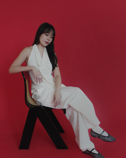 Cowl Neck Halter in Cream