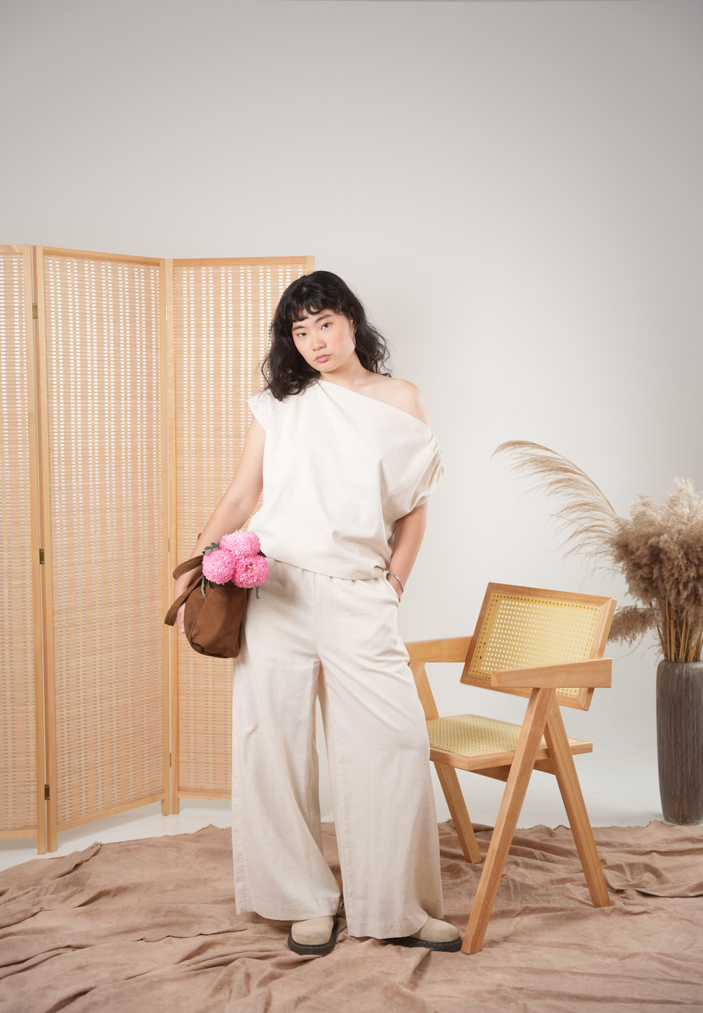 Unisex Relaxed Lounge Pants in Wheat