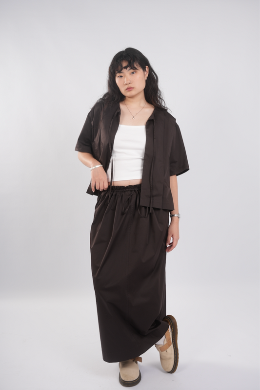 Parachute Skirt in Deep Cocoa