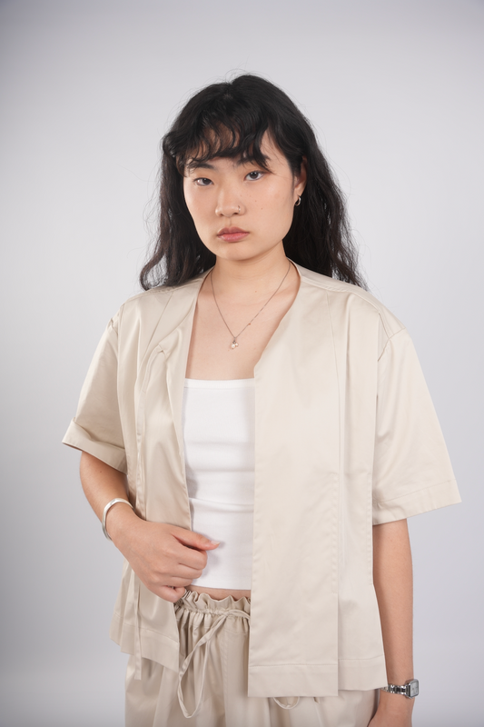 Pleated Shirt in Beige (Boutiques Exclusive)