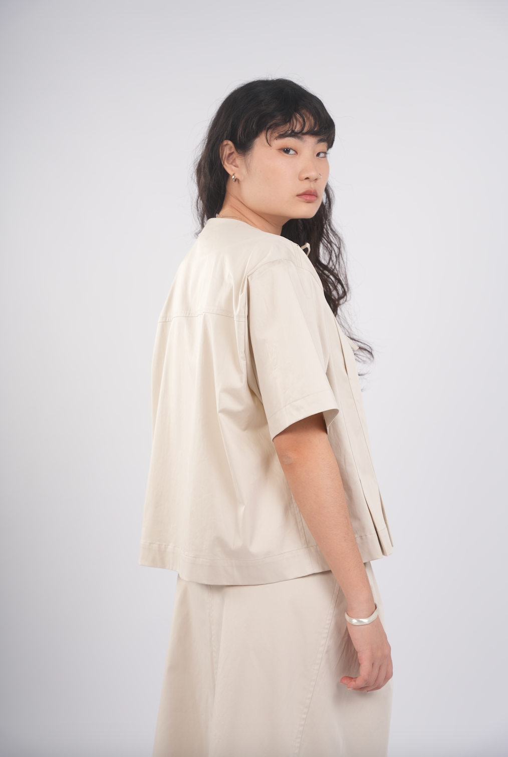 Pleated Shirt in Beige (Boutiques Exclusive)