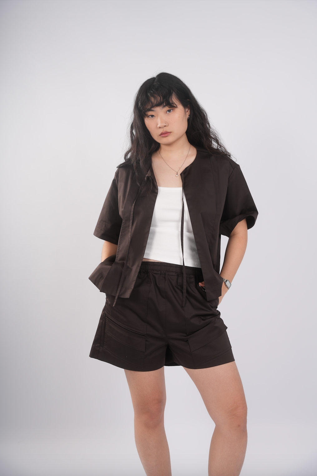 Unisex Cargo Shorts in Deep Cocoa