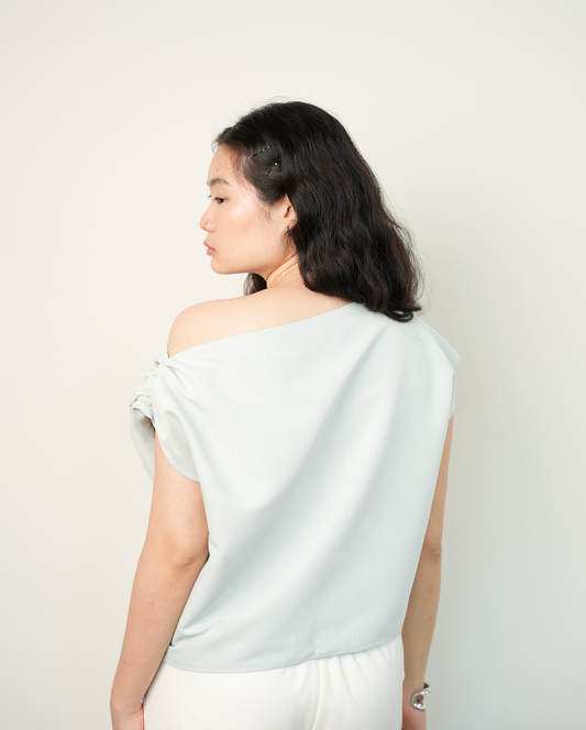 Asymmetrical Drape Top in Mint