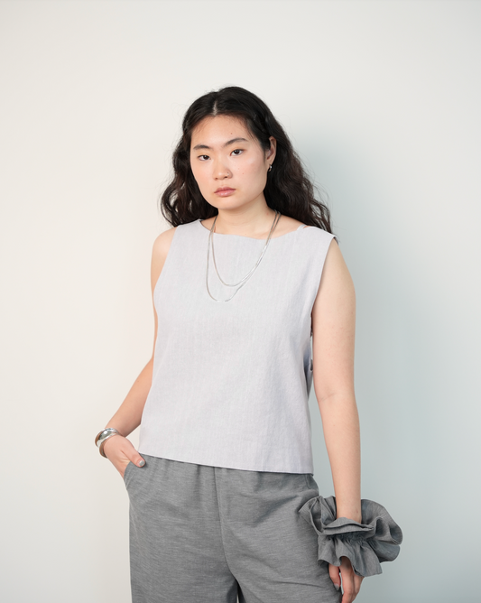 Twisted Back Tank in Lilac