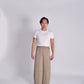 Unisex Cocoon Pleated Pants in Khaki