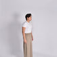 Unisex Cocoon Pleated Pants in Khaki