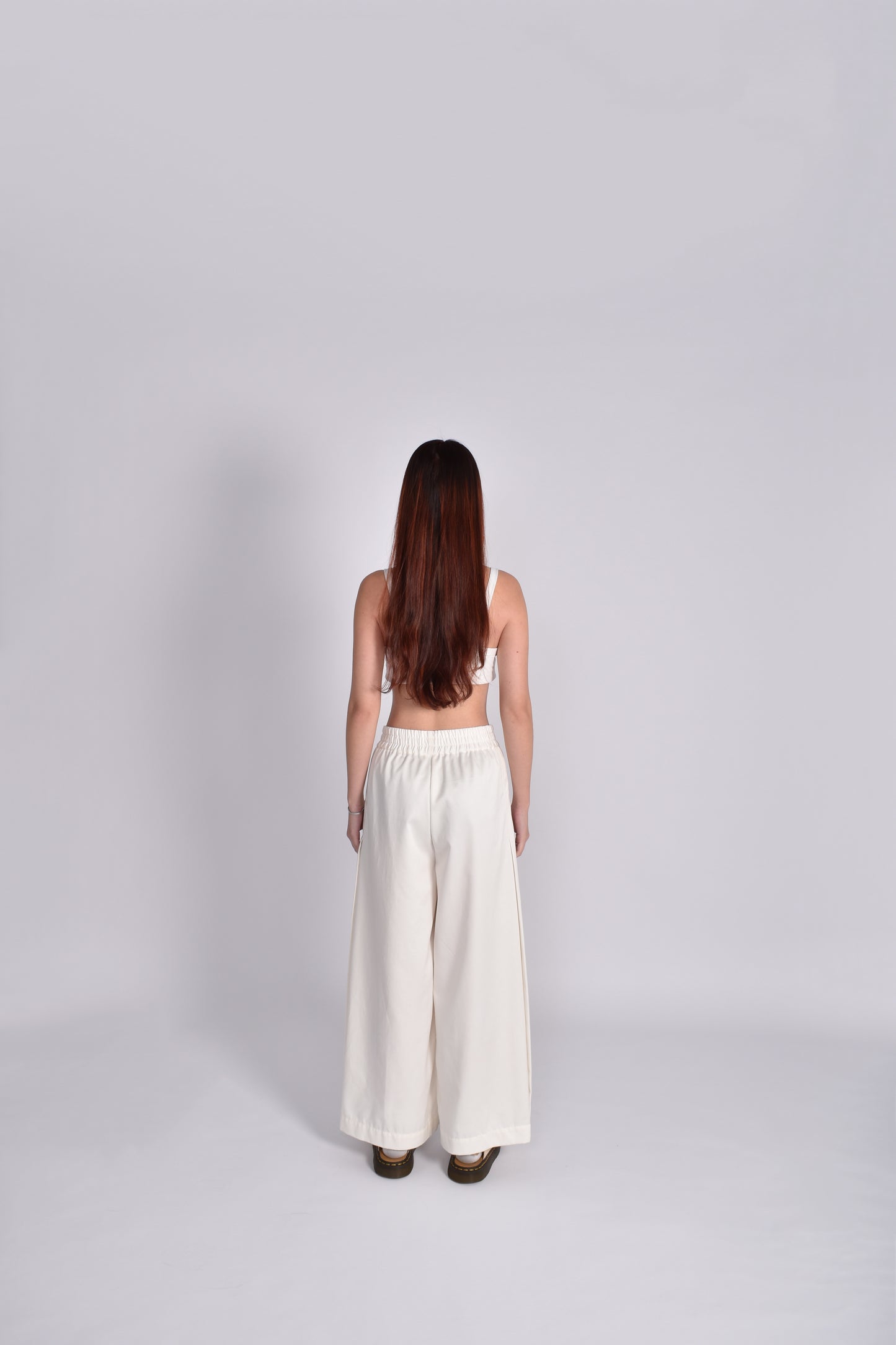 Unisex Cocoon Pleated Pants in White