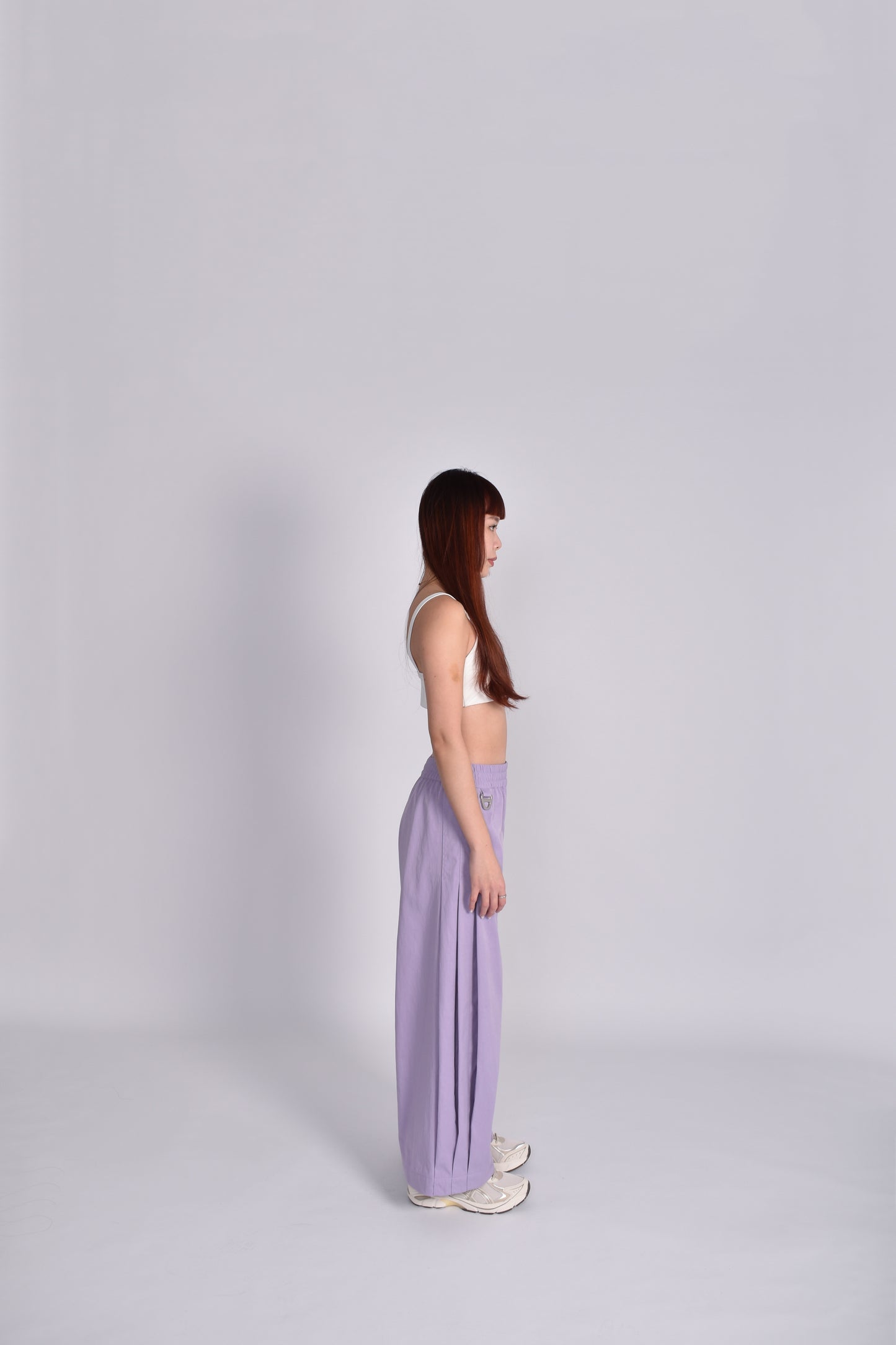 Unisex Cocoon Pleated Pants in Lavender