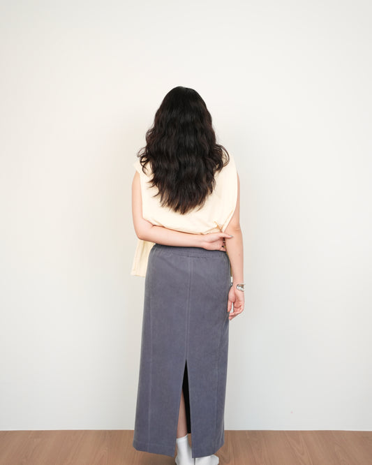 Angled Skirt in Navy