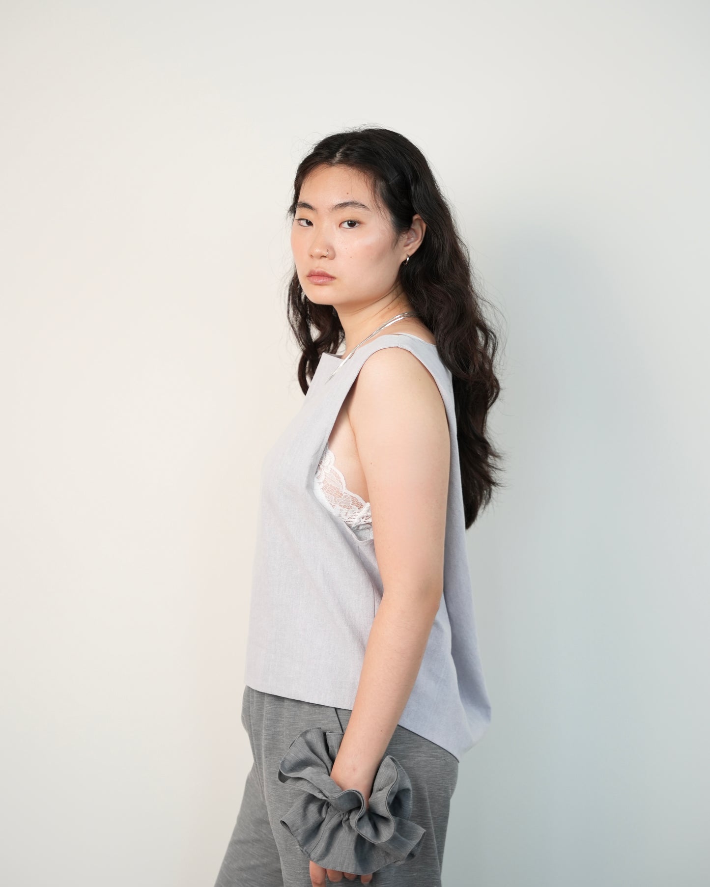 Twisted Back Tank in Lilac