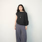 Unisex Cocoon Pleated Pants in Navy