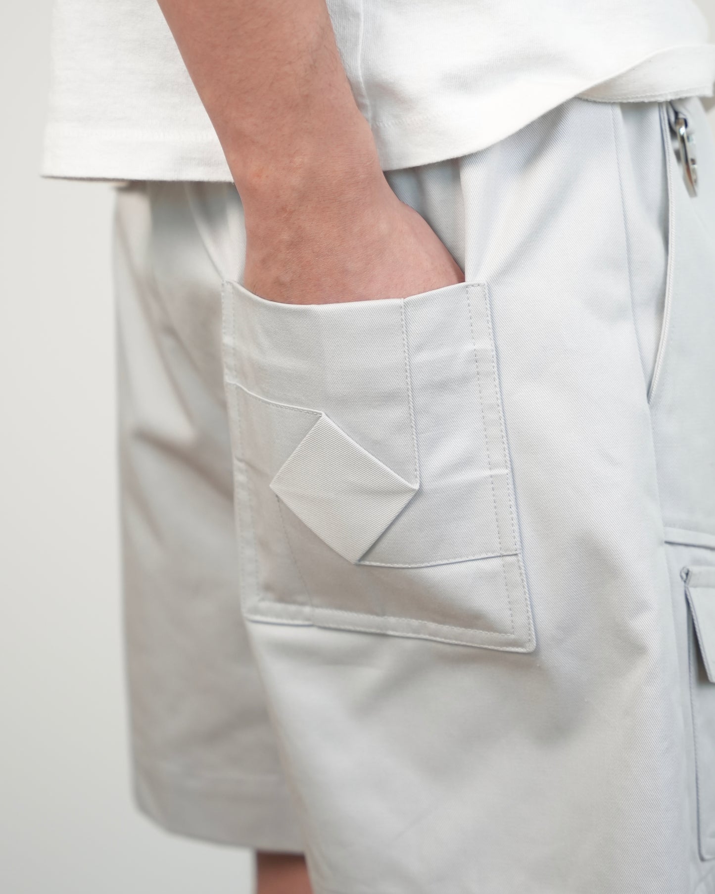 Unisex Cargo Shorts in Fog