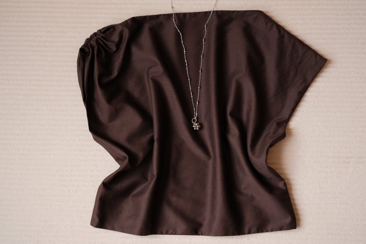 Asymmetrical Drape Top in Coffee Bean