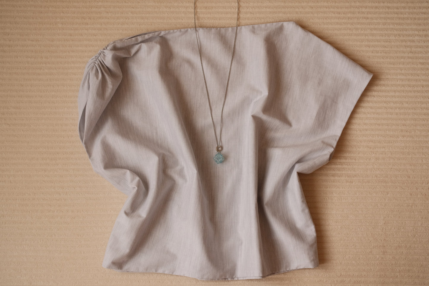 Asymmetrical Drape Top in Light Heather