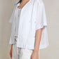 Pleated Shirt in White Dobby