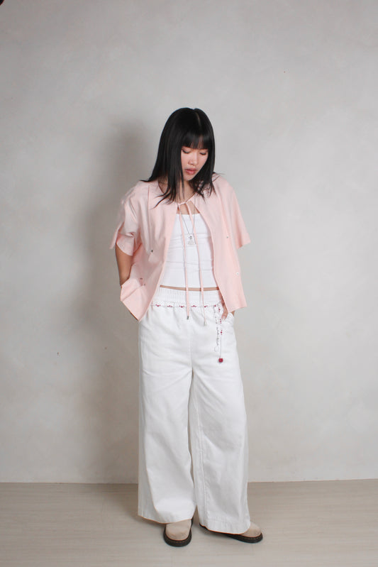 Pleated Shirt in Blush (preorder)