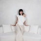 Asymmetrical Drape Top in Cream
