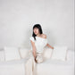 Asymmetrical Drape Top in Cream