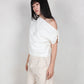 Asymmetrical Drape Top in Cream