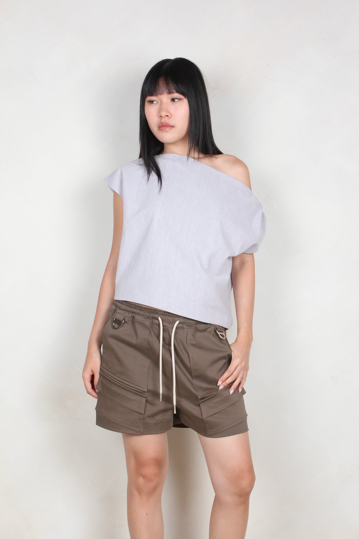 Unisex Cargo Shorts in Mink Khaki