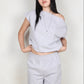 Asymmetrical Drape Top in Lilac