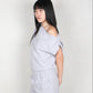 Asymmetrical Drape Top in Lilac