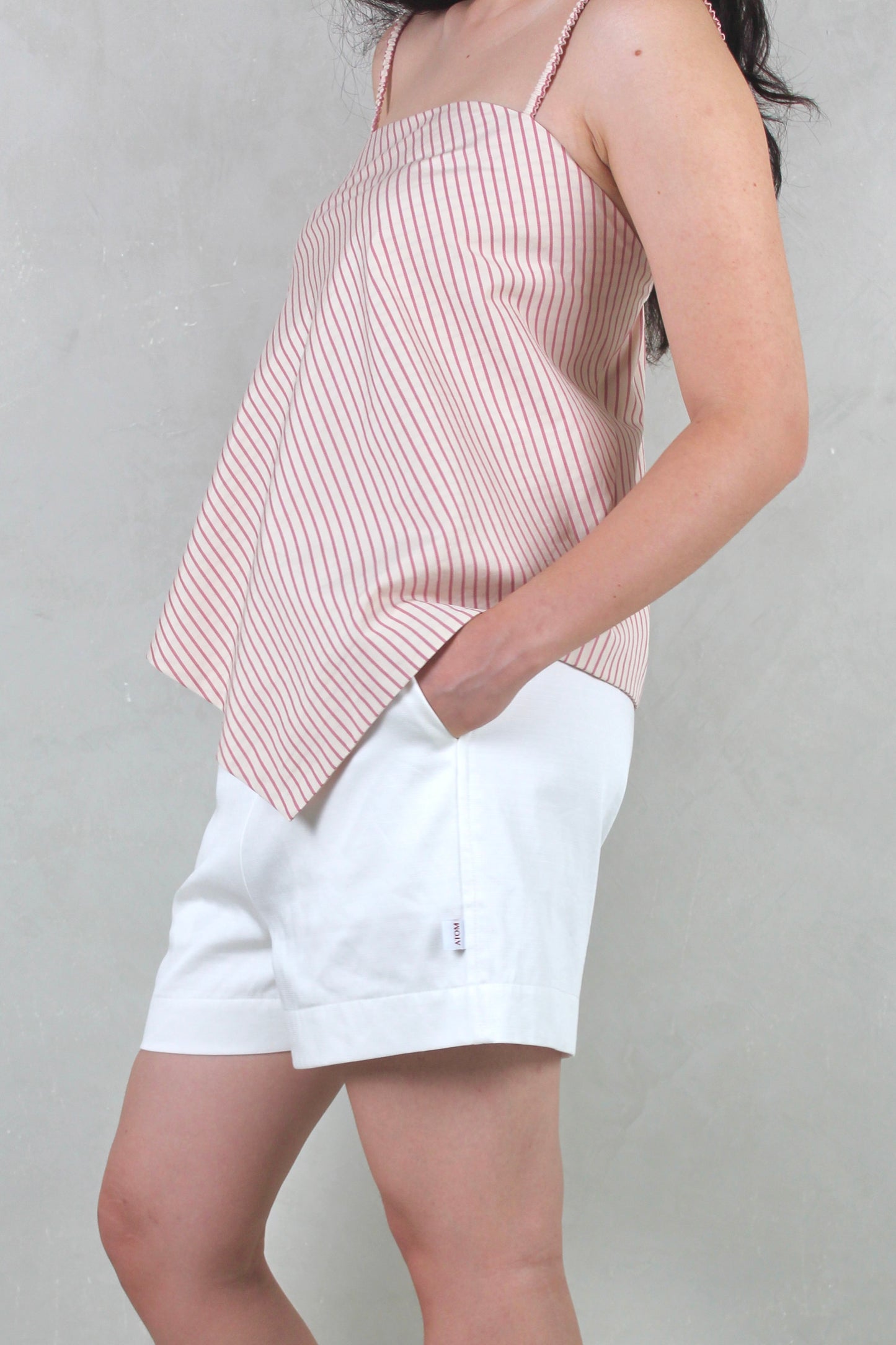 Gathered Cami in Yam Stripe