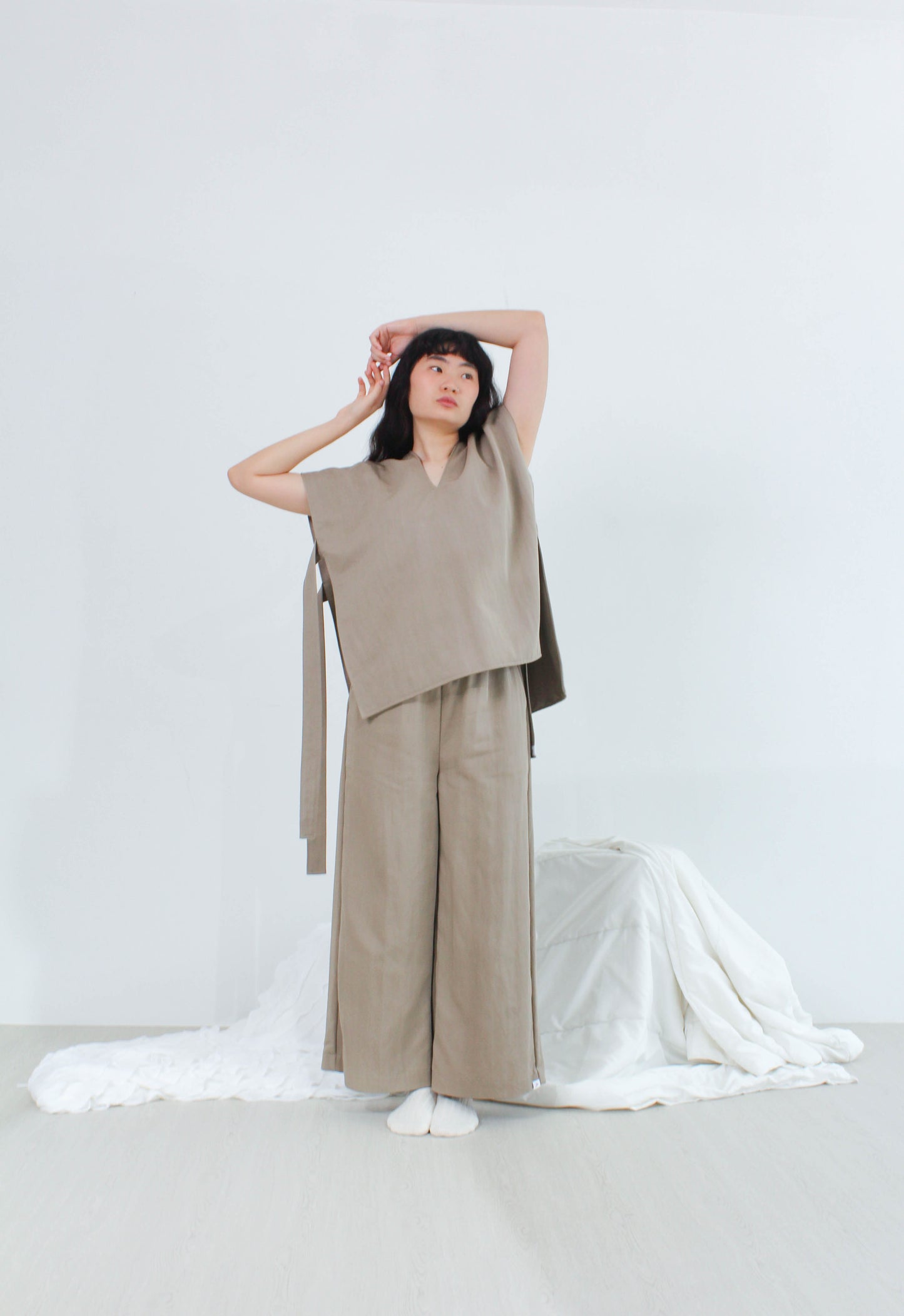 Multi Way Tie Top in Khaki