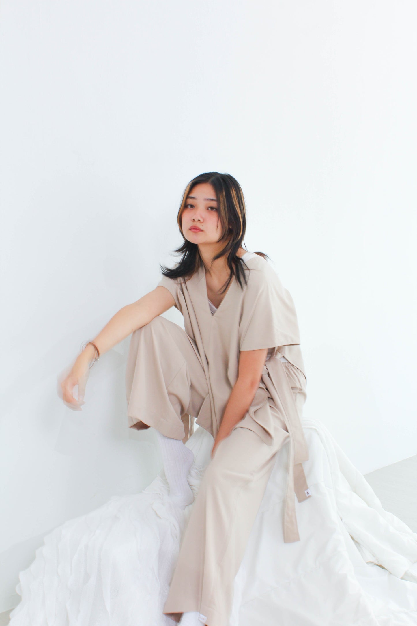 Unisex Relaxed Lounge Pants in Tan