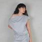Asymmetrical Drape Top in Silver