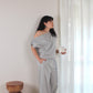 Asymmetrical Drape Top in Silver