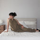 Cowl Neck Halter in Olive