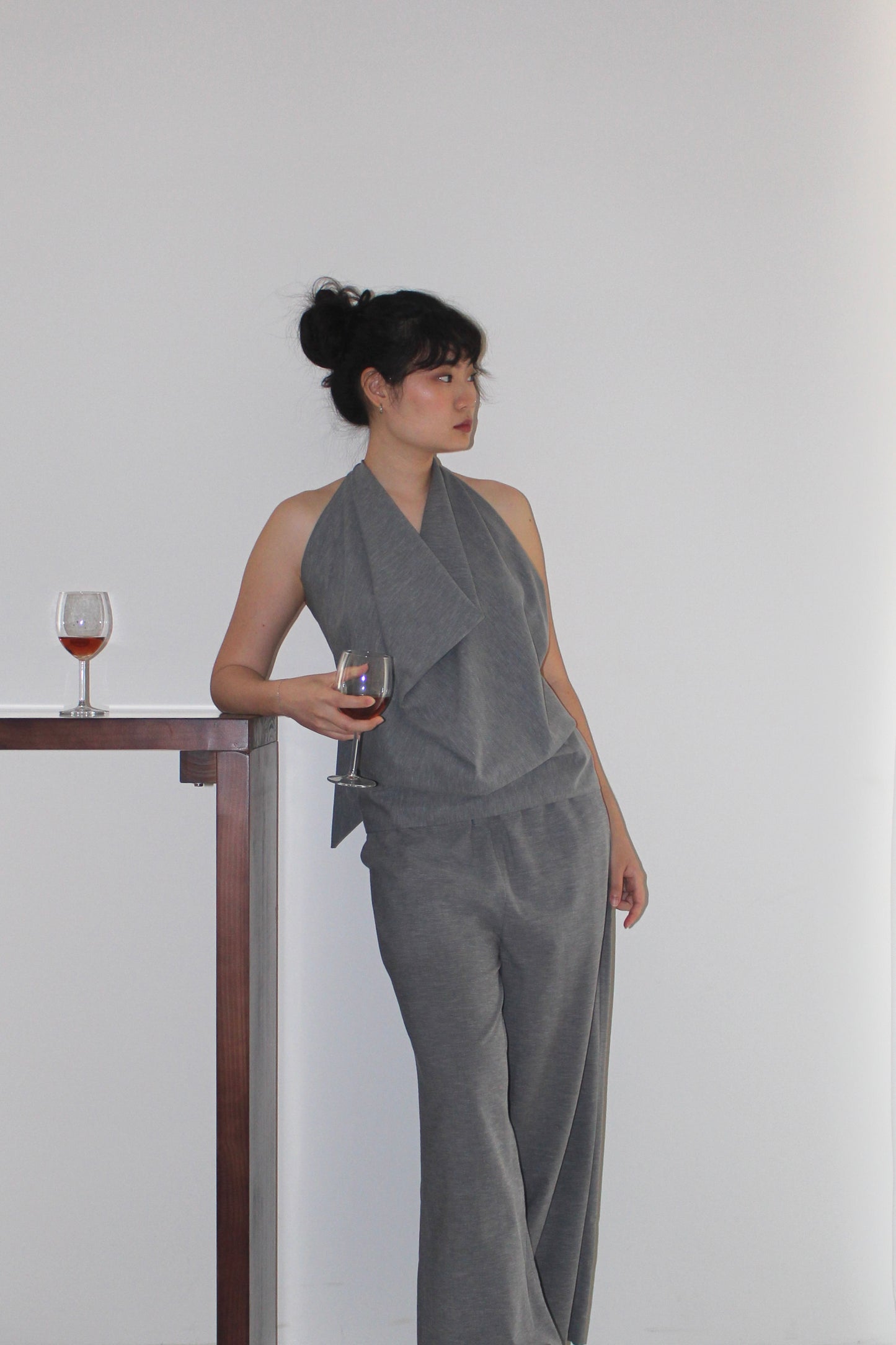 Cowl Neck Halter in Heather