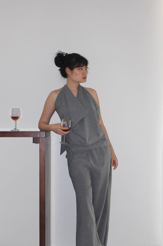 Cowl Neck Halter in Heather