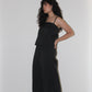 Unisex Pleated Cocoon Pants in Noir Stripe