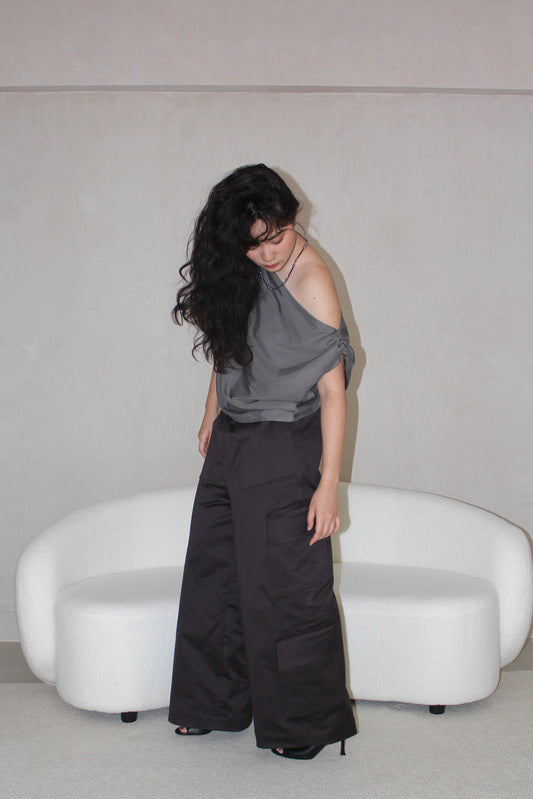 Unisex Cargo Pants in Plum