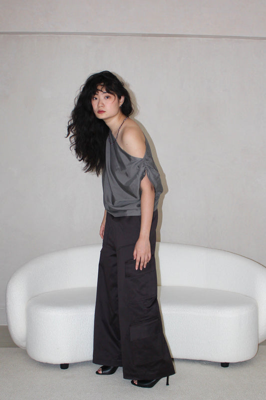 Unisex Cargo Pants in Plum