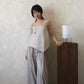 Gathered Cami Griege Stripe