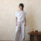 Asymmetrical Drape Top in Light Heather