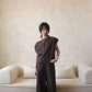Asymmetrical Drape Top in Coffee Bean