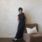 Boat Neck Tie Top in Shadow