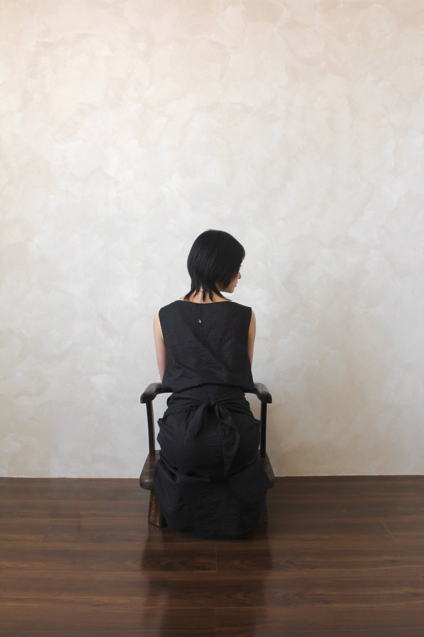 Boat Neck Tie Top in Shadow