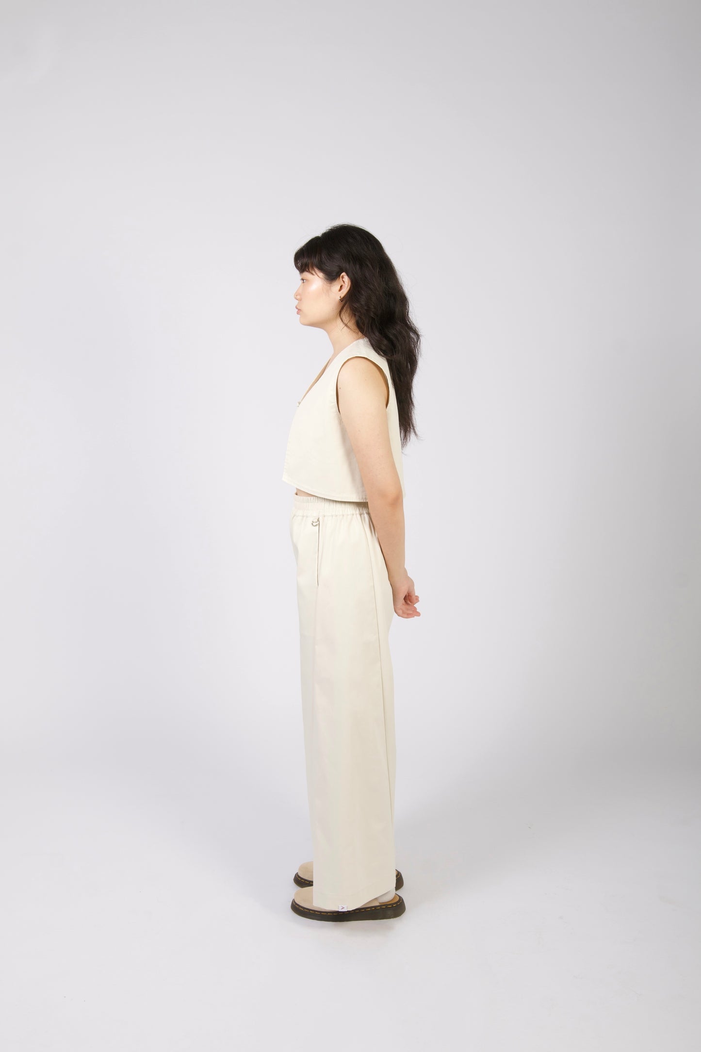 Unisex Angled Pants in Ecru