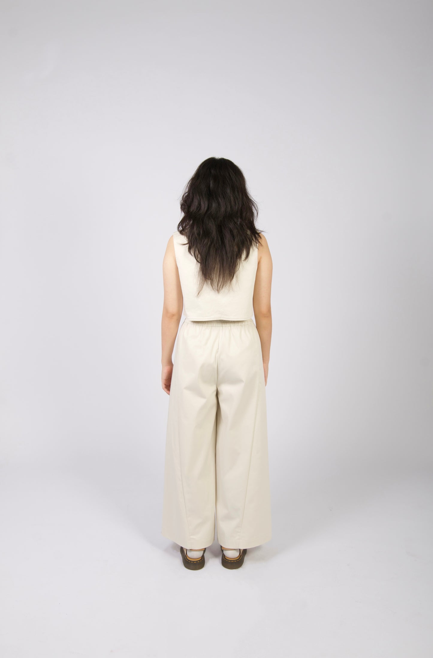 Unisex Angled Pants in Ecru