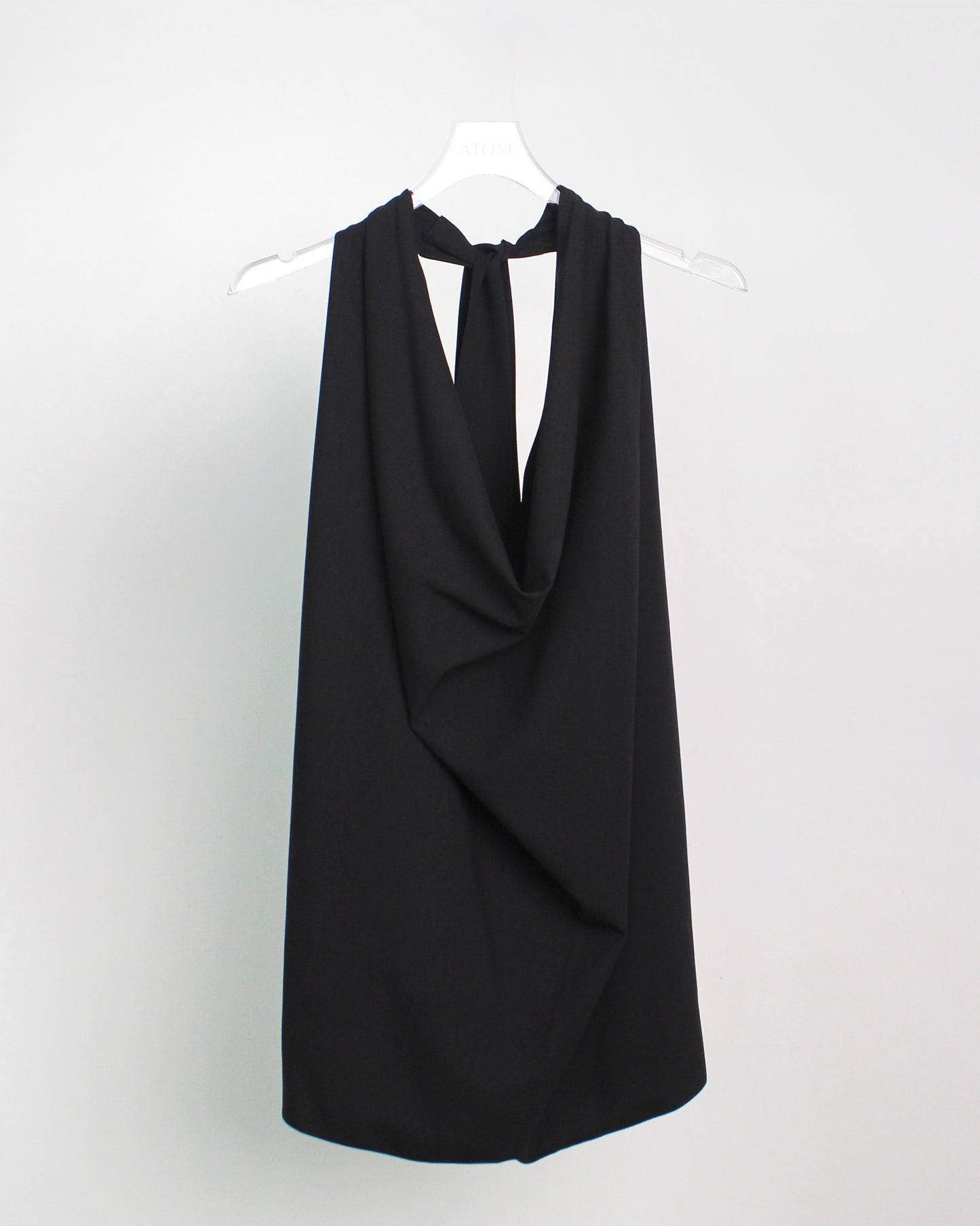 Cowl Neck Halter in Black