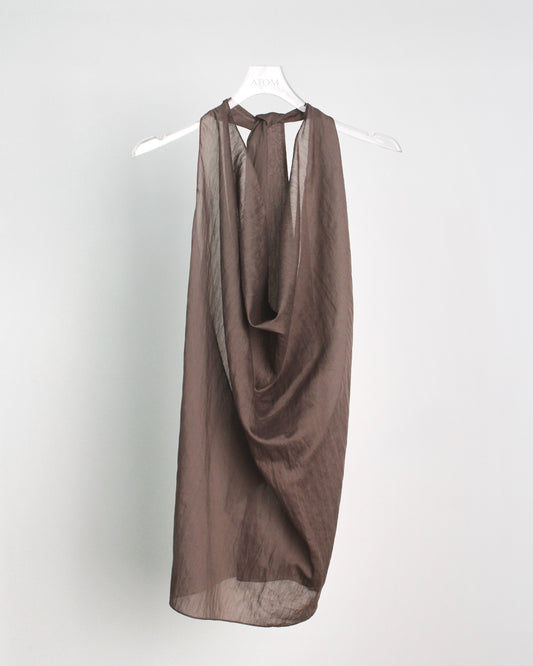 Cowl Neck Halter in Walnut