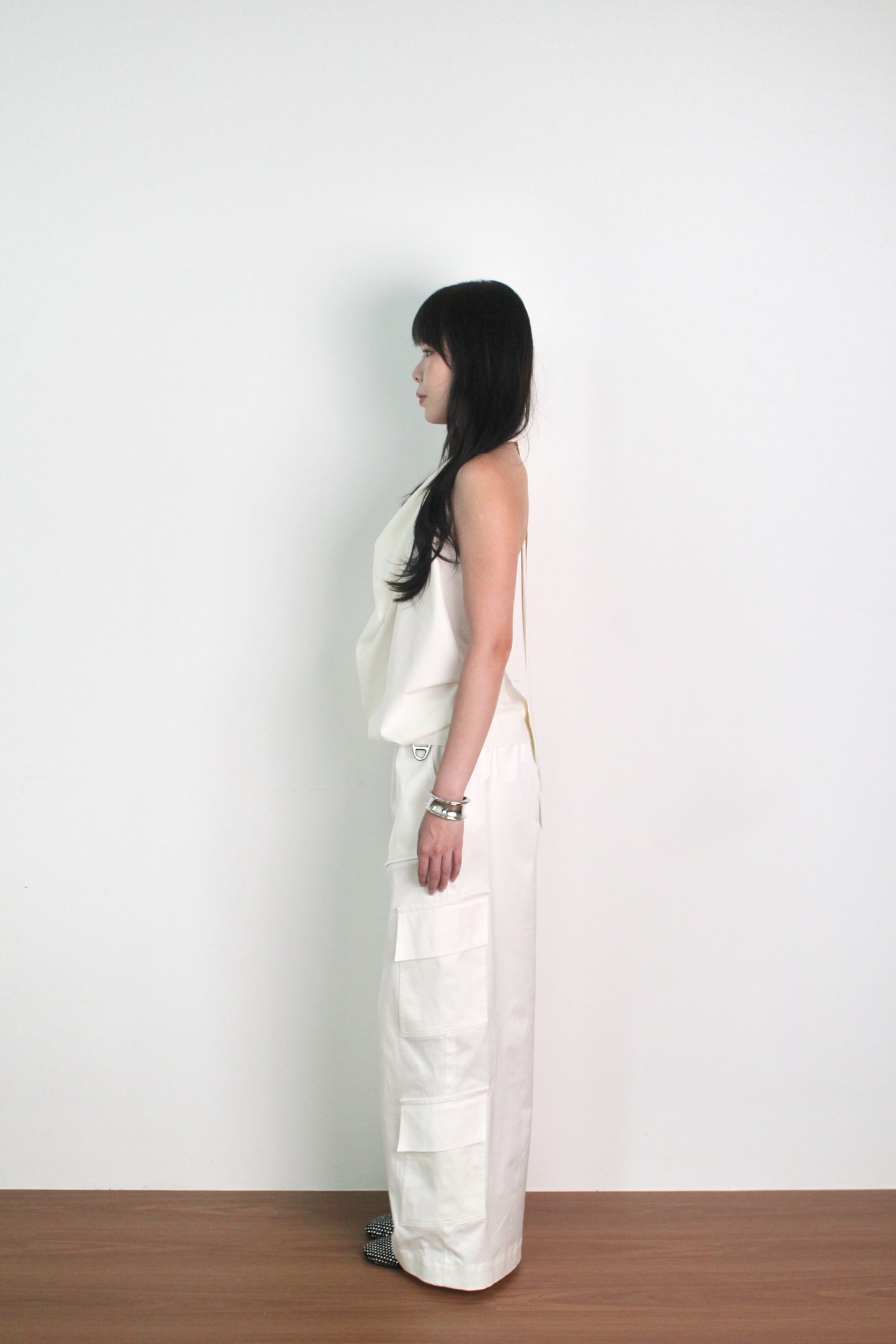 Unisex Cargo Pants in White