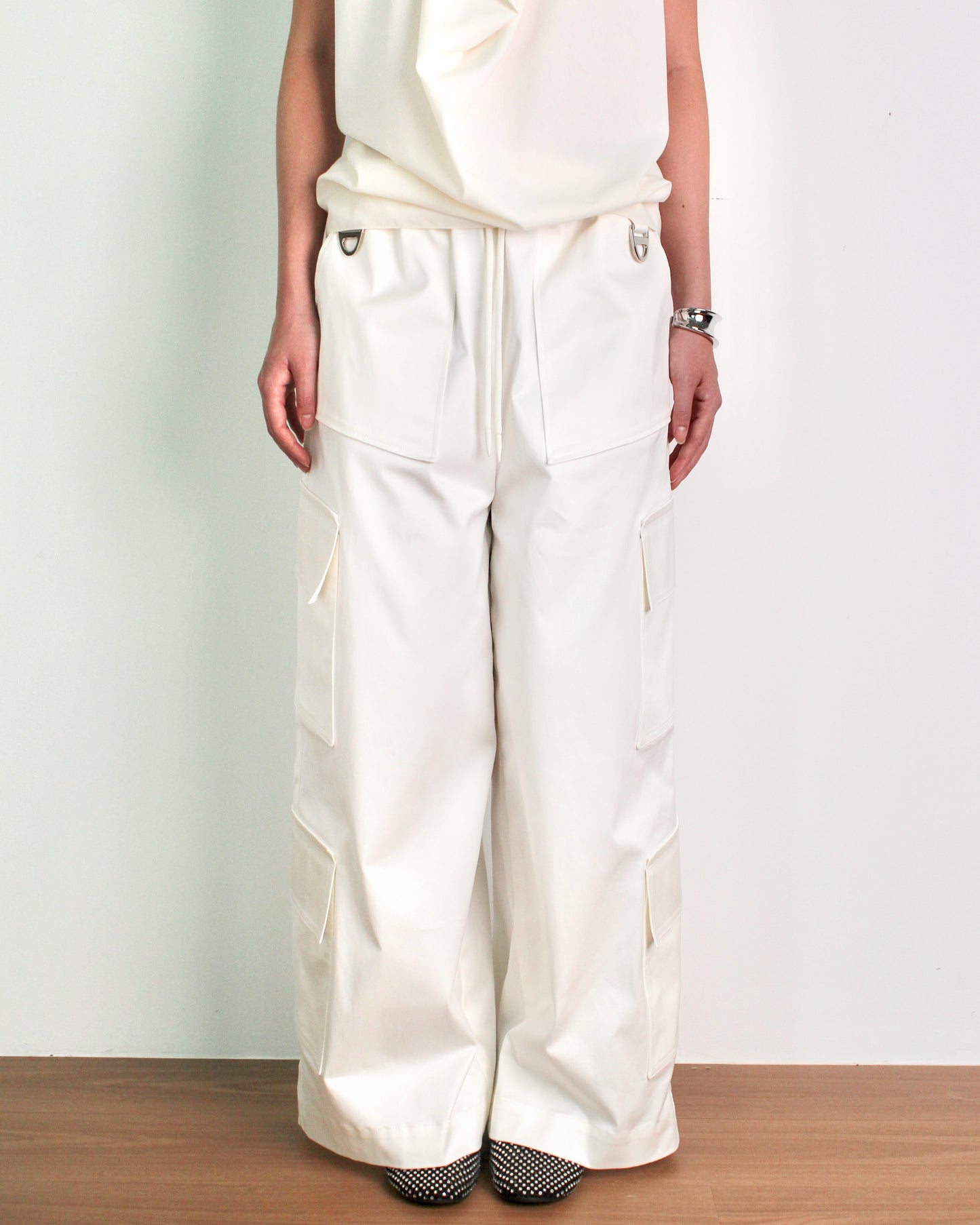 Unisex Cargo Pants in White