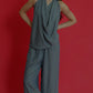 Cowl Neck Halter in Chambray